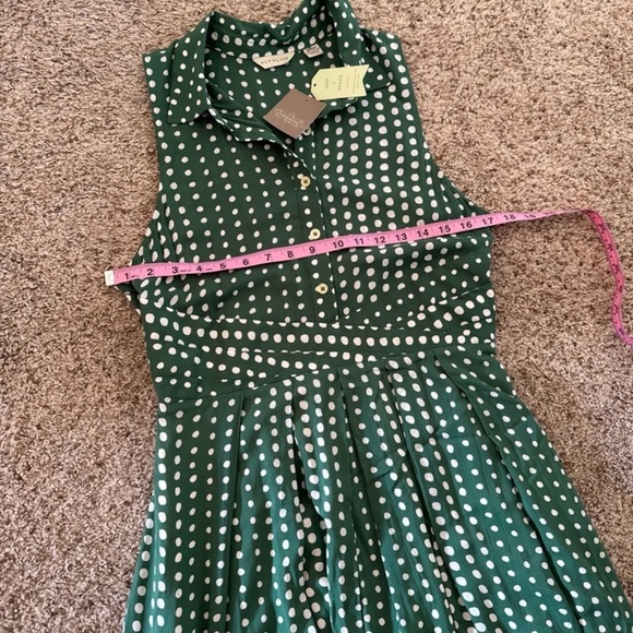 NWT Anthropologie 11.1 Tylho Brynn Green Polka Dot Dress 
Size Medium - Picture 10 of 12